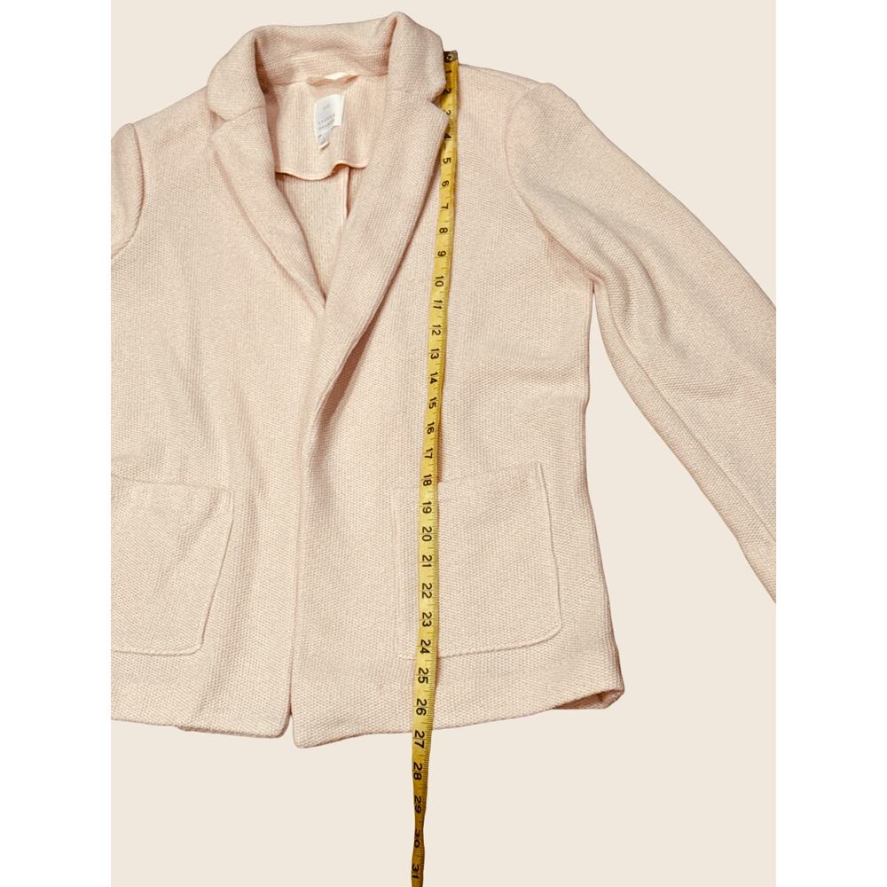 LC Lauren Conrad blush Pink knit Blazer Large Open-Front pockets coquette - Picture 9 of 9